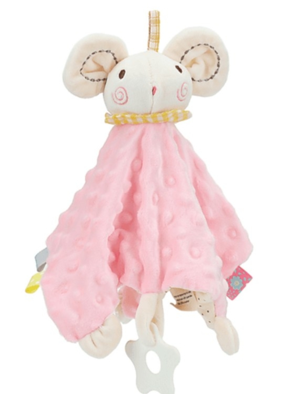 Plush Mouse Comforter Lovey in Pink by